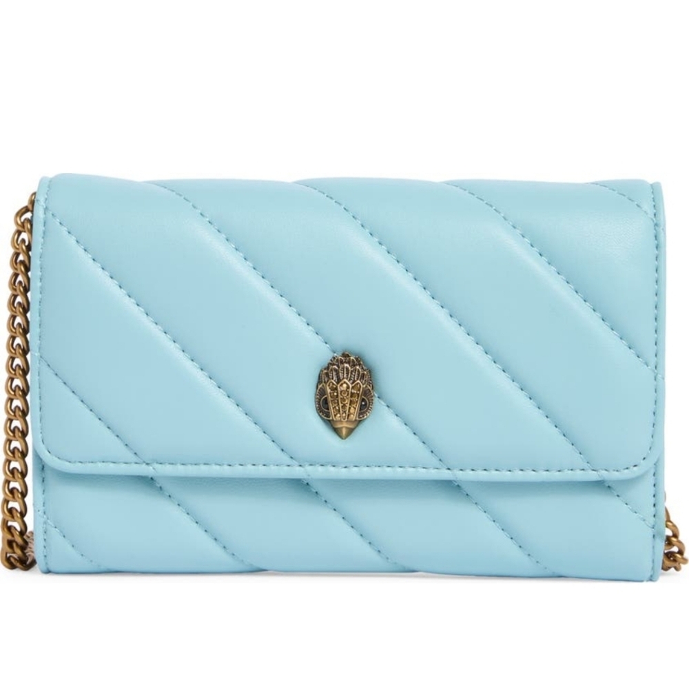 Kurt Geiger NWT Robin Egg Blue Clutch/Wallet On A Chain & Dustbag